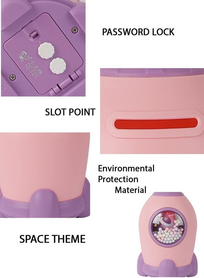 MB STAR Rocket Shaped Cute Unbreakable Resin Piggy Bank Coin Box for Kids, Money Bank for Kids, Piggy Bank for Kids, Money Box for Kids, Birthday Return Gift - Pink, Pack of 1 - Image 5