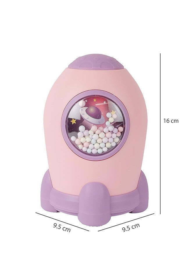 MB STAR Rocket Shaped Cute Unbreakable Resin Piggy Bank Coin Box for Kids, Money Bank for Kids, Piggy Bank for Kids, Money Box for Kids, Birthday Return Gift - Pink, Pack of 1 - Image 3