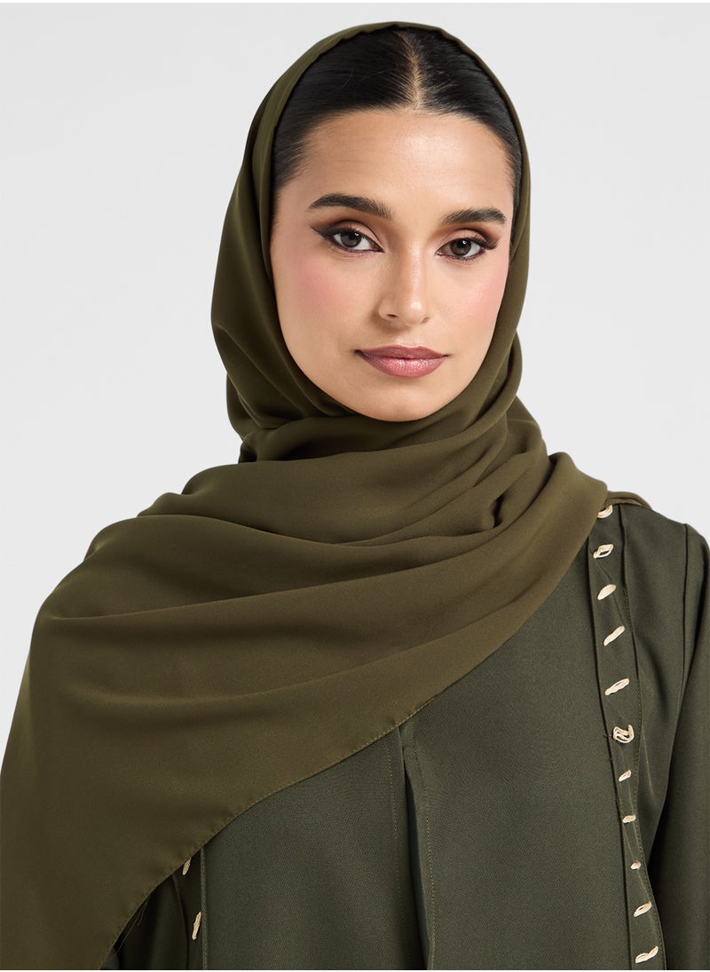 hayas closet V-Neck Embroidered Flared Sleeve Abaya  - Image 4