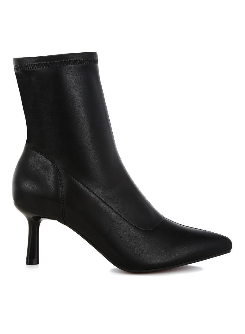 London Rag Stiletto Heel Sock Boots in Black  - Image 1