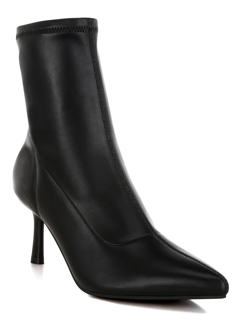 London Rag Stiletto Heel Sock Boots in Black