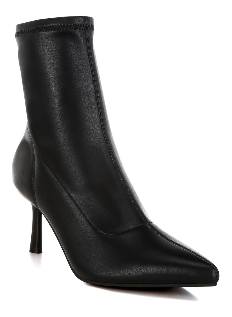 London Rag Stiletto Heel Sock Boots in Black  - Image 2