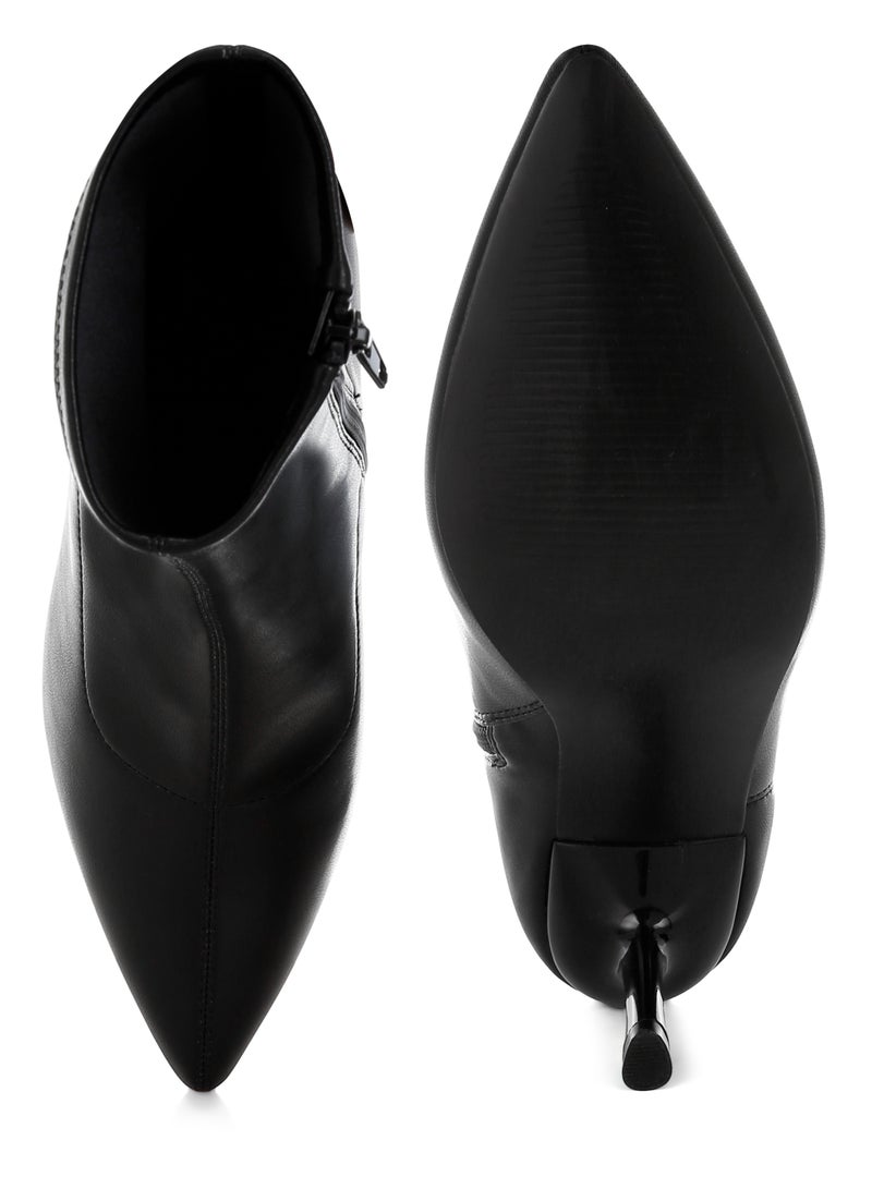 London Rag Stiletto Heel Sock Boots in Black  - Image 4