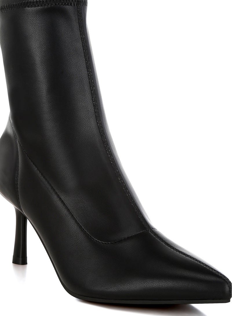 London Rag Stiletto Heel Sock Boots in Black  - Image 5