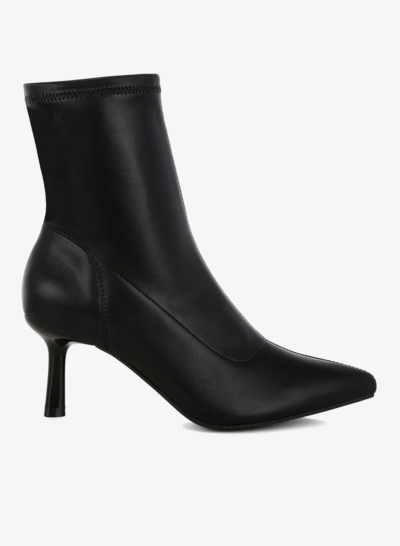 Stiletto Heel Sock Boots in Black