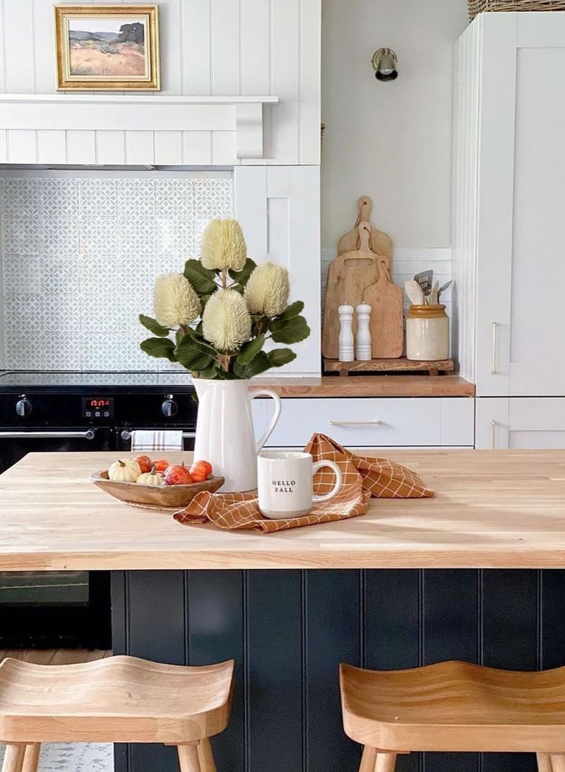 Excefore 4 Pack Artificial Flowers Bouquets, Cream White Long Stem Artificial Flowers, Suitable for for Office Home Table Decor Wedding Party (57 cm) - Image 4