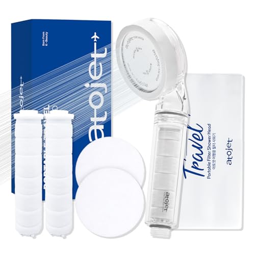 ATOJET Travel Mini Filtered Shower Set Elevating Koreas Beauty Legacy Compact Portable Filters Included for Softer Skin Smoother Hair Includes 2 Filters Travel Pouch JNE150SETTRVL - Image 1