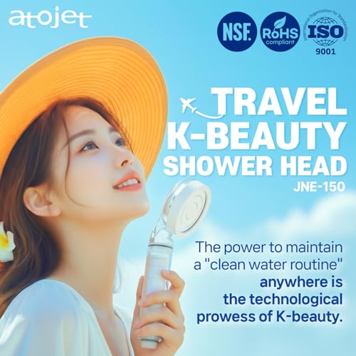 ATOJET Travel Mini Filtered Shower Set Elevating Koreas Beauty Legacy Compact Portable Filters Included for Softer Skin Smoother Hair Includes 2 Filters Travel Pouch JNE150SETTRVL - Image 3