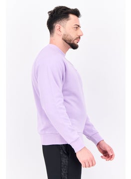 Champion Men Custom Fit Long Sleeves Outdoor Sweatshirt, Lavender  - Image 2