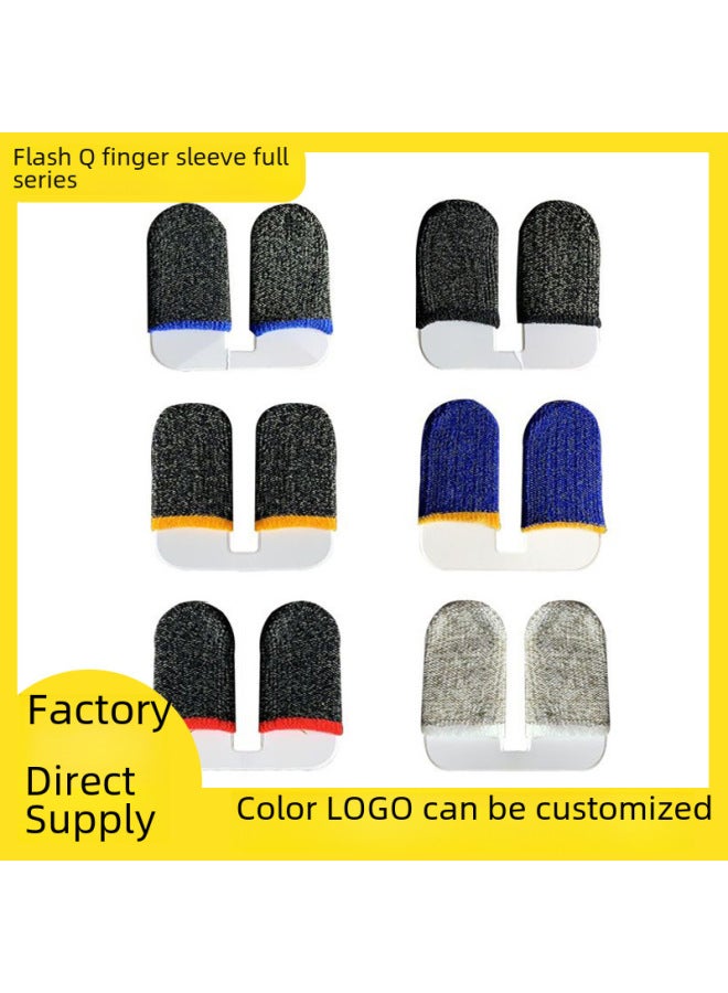 Popular Chicken-eating Artifact Game Finger Set Sweat-proof Touch Screen E-sports Walking Artifact Finger Set Mobile Game 24-pin Silver Fiber-Product Color:24-pin Silver Fiber ~ Black Edge ~ 1 Pair  - Image 2
