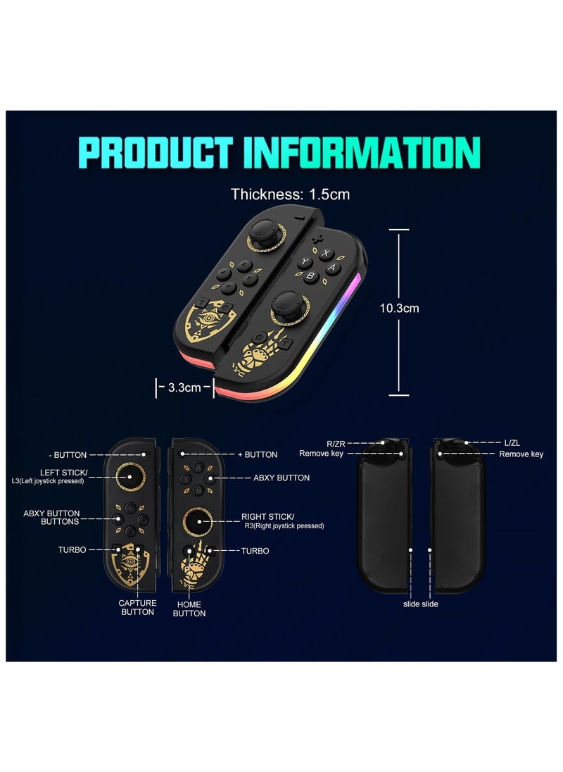 Generic - Joy Cons Wireless Controller for Nintendo Switch, L/R Controllers Replacement Compatible with Nintendo Switch/Lite/OLED, Joystick with Wake-up/Screenshot/Dual Vibration/Motion Control Function - Image 1