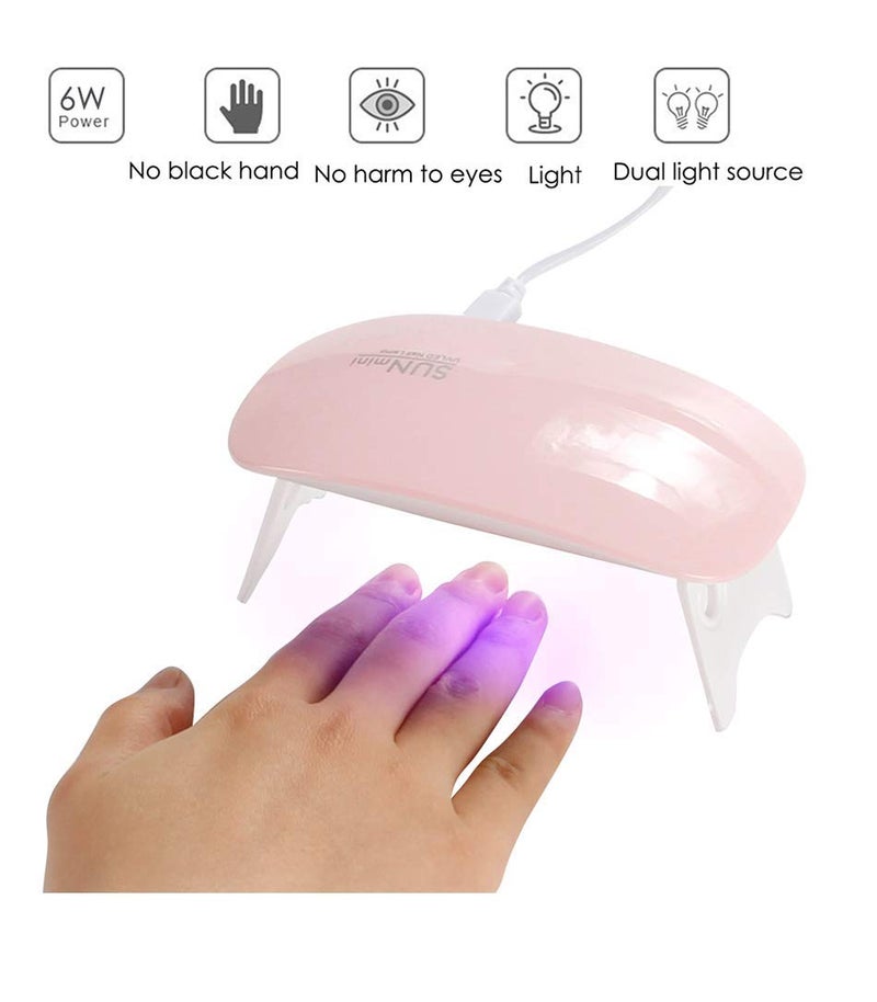 Clomana SUNmini 6W LED UV Nail Polish DrayerMini Foldable Nail LampNail Polish Dryer Curing Lamp Light PortableGel Based Nail Polish For All Kind Of Nail Paints - Image 2