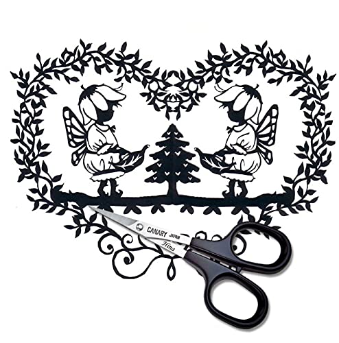 CANARY Mini Precision Scissors - 4" for Paper Cutting Art, Kirie Paper Cut Art, Made in Japan - Image 4