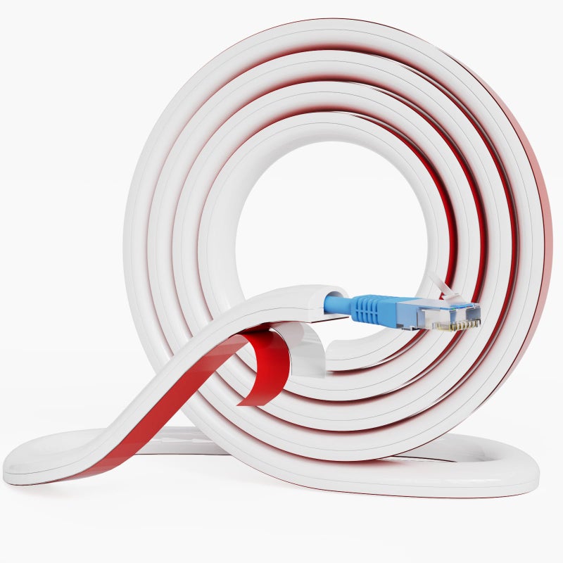 Vannesse Cord Hider Raceway Kit, 39 inch Wall Cable Hider for 1 Cable, Silicone Material Hiding Wall Mount TV Powers Cords in Home Office, W0.59 H0.39in White - Image 1