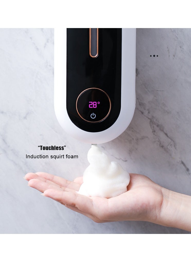 AirYoung - Automatic Soap Dispenser Wall Mounted Foam Soap Dispenser Touchless Hand Sanitizer Dispenser Waterproof Smart Foaming Gel Liquid Soap Container with Infrared Sensing & 3 Adjustable Levels for Bathroom - Image 1