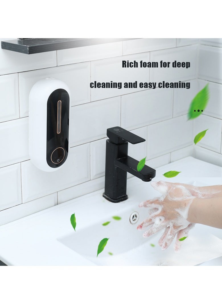 AirYoung - Automatic Soap Dispenser Wall Mounted Foam Soap Dispenser Touchless Hand Sanitizer Dispenser Waterproof Smart Foaming Gel Liquid Soap Container with Infrared Sensing & 3 Adjustable Levels for Bathroom - Image 1