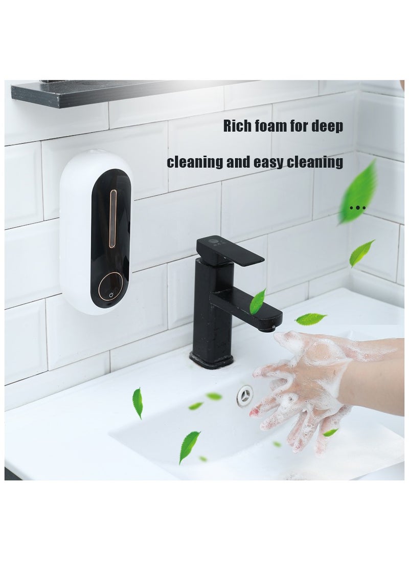AirYoung - Automatic Soap Dispenser Wall Mounted Foam Soap Dispenser Touchless Hand Sanitizer Dispenser Waterproof Smart Foaming Gel Liquid Soap Container with Infrared Sensing & 3 Adjustable Levels for Bathroom - Image 1