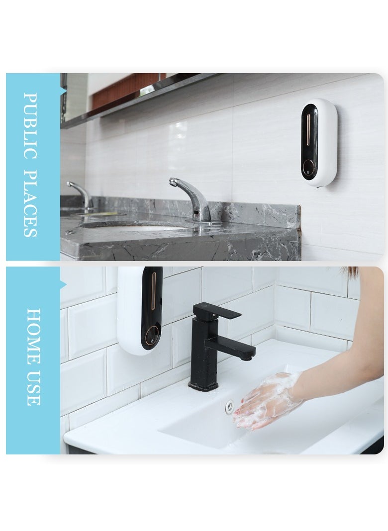 AirYoung - Automatic Soap Dispenser Wall Mounted Foam Soap Dispenser Touchless Hand Sanitizer Dispenser Waterproof Smart Foaming Gel Liquid Soap Container with Infrared Sensing & 3 Adjustable Levels for Bathroom - Image 1