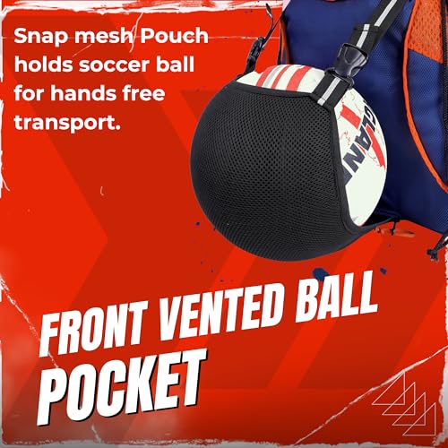 PANFIKH Thunder Drawstring Football Bag Kit Bags for Boys Basketball Bag's/Volleyball Bag/Skating with Adjustable Strap and Bottle Holder- Navy Blue - Image 3