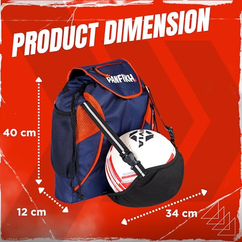 PANFIKH Thunder Drawstring Football Bag Kit Bags for Boys Basketball Bag's/Volleyball Bag/Skating with Adjustable Strap and Bottle Holder- Navy Blue - Image 4
