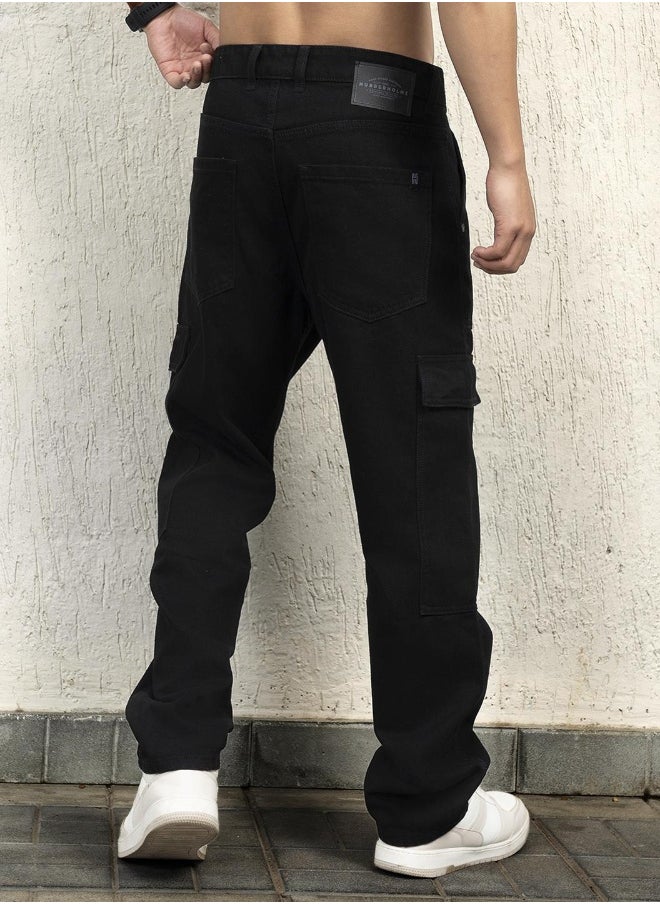 Hubberholme Men Black Jeans - Relaxed Tapered Fit for Everyday Use  - Image 3