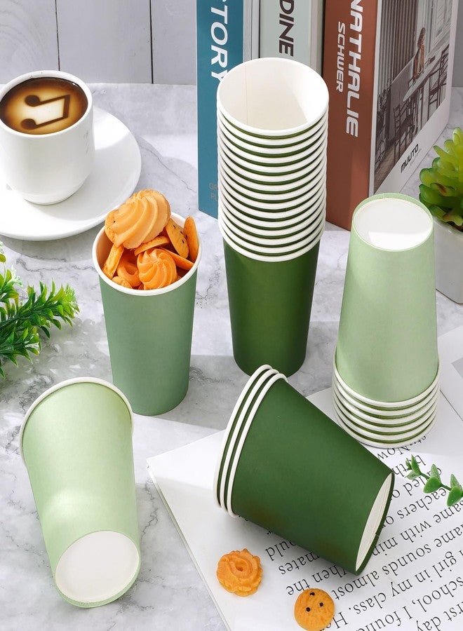 AnyDesign أكواب ورقية 100 قطعة باللون الأخضر المريمي 9 أونصات للاستخدام لمرة واحدة، أكواب قهوة ملونة بتدرج للأشربة الباردة والساخنة لحفلات الزفاف وأعياد الميلاد وحفلات استحمام الأطفال. - Image 5