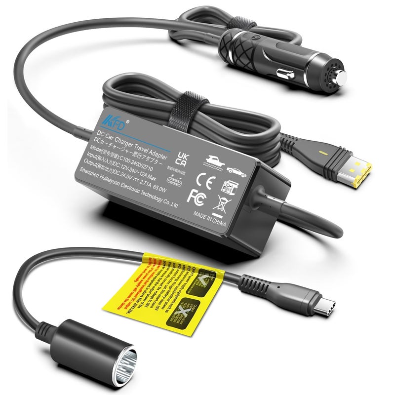 KFD 12V-24V Car Charger DC Adapter for Resmed AirSense 11 & ResMed AirMini DC Converter CPAP Machine Power Cord 20V PD USB C to Cigarette Lgihter Convert Cable for Power Station/Bank/Battery Backup - Image 1