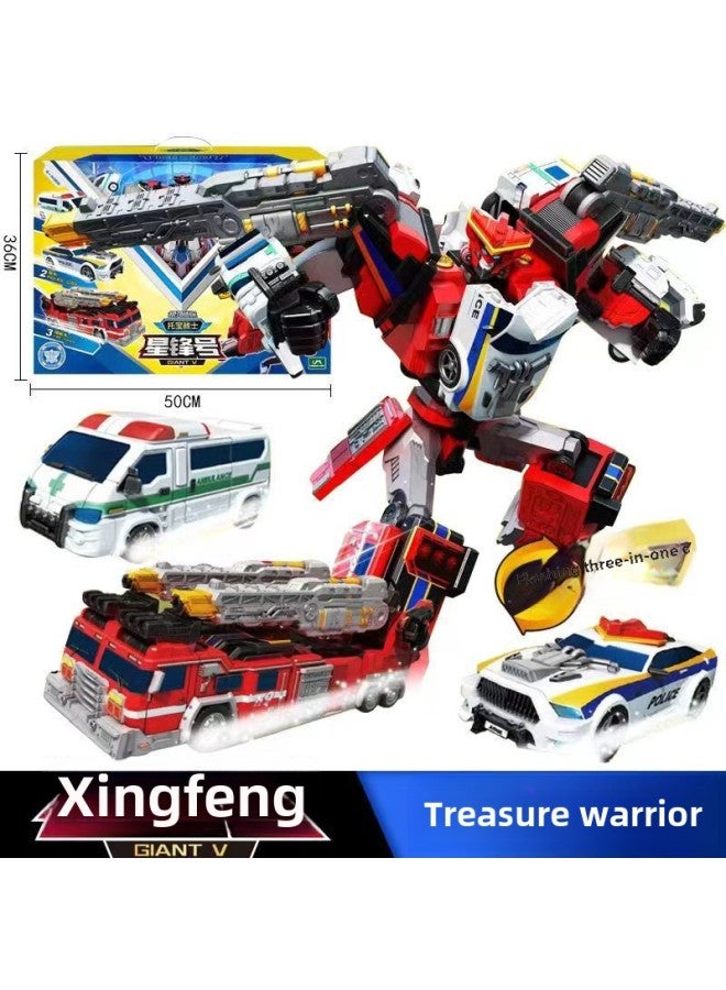 Tobao Warrior Galaxy Detective Series Broken Tiangang Wing Justice Special Police God Of War Deformation Robot Children's Toys-Color:Star 7735  - Image 1