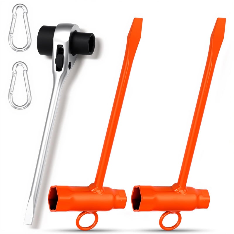 Frienda Chainsaw Maintenance Tool Kit Including 3 Chainsaw T Bar Wrench 13 by 19 mm with 2 Hook Replacement Combination Screwdriver and Wrench Tool for Saws Chains Nuts Plug for Foresters - Image 1
