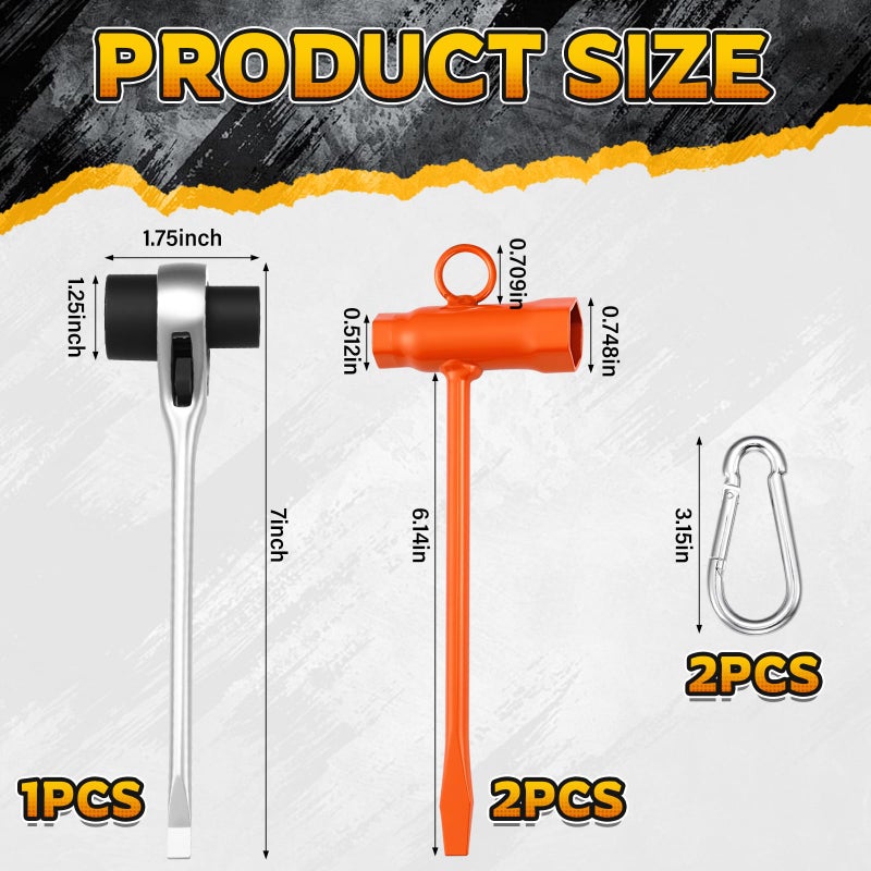 Frienda Chainsaw Maintenance Tool Kit Including 3 Chainsaw T Bar Wrench 13 by 19 mm with 2 Hook Replacement Combination Screwdriver and Wrench Tool for Saws Chains Nuts Plug for Foresters - Image 2