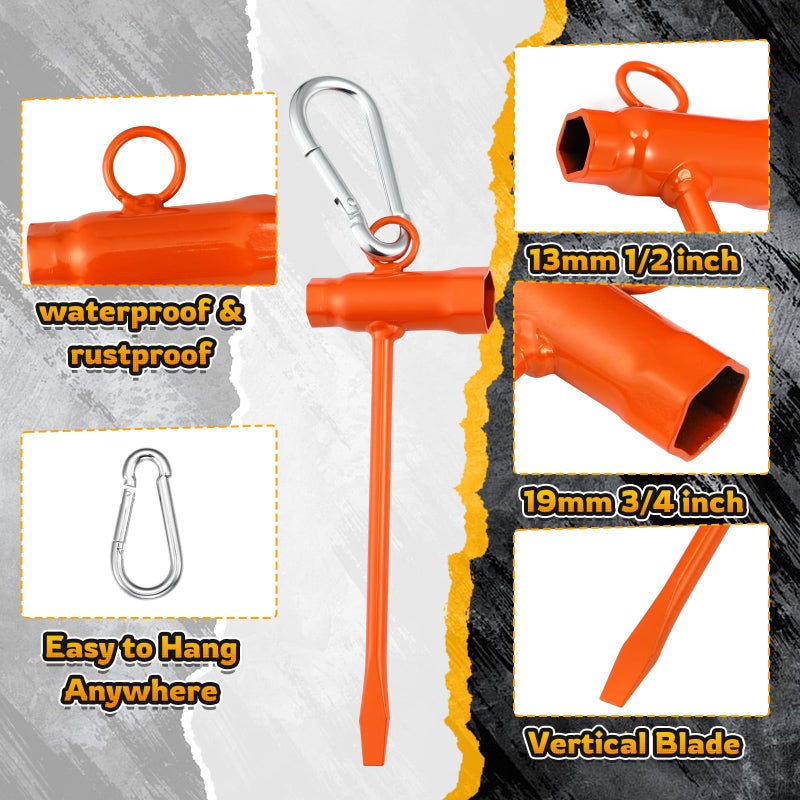 Frienda Chainsaw Maintenance Tool Kit Including 3 Chainsaw T Bar Wrench 13 by 19 mm with 2 Hook Replacement Combination Screwdriver and Wrench Tool for Saws Chains Nuts Plug for Foresters - Image 4
