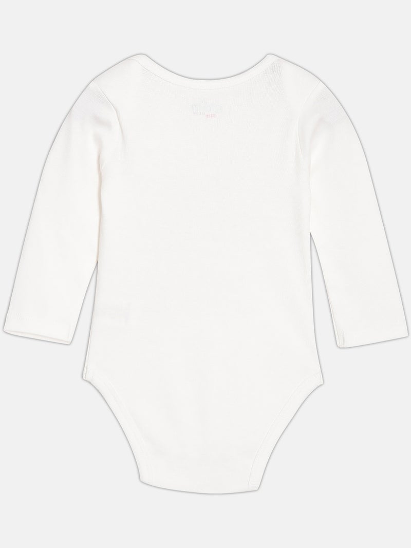 Broon Infant Girls Pink and White Printed Pure Organic Cotton Bodysuit Pack of 2 - Image 4