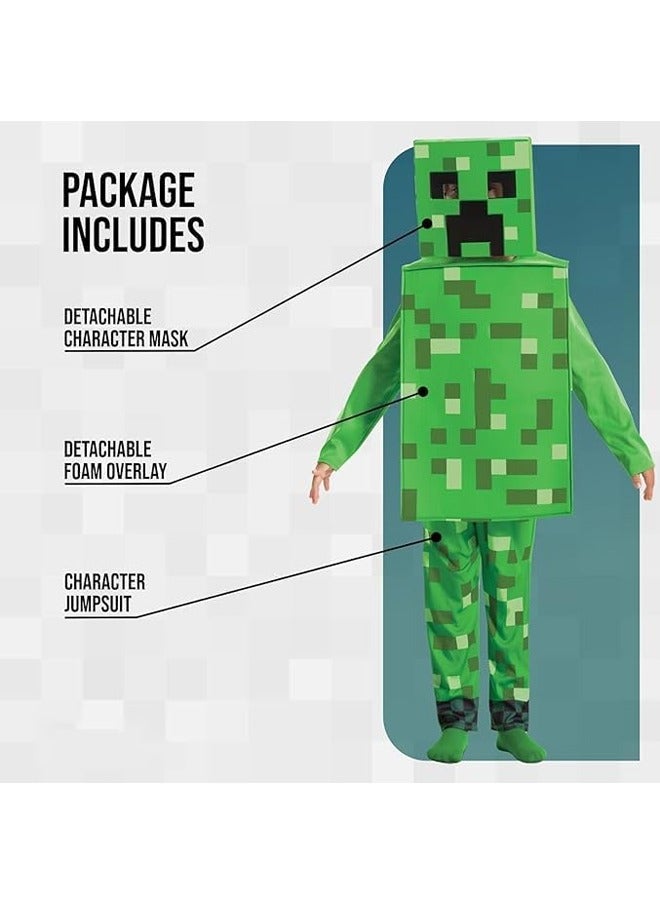 Generic Game Crawler' Cosplay Costume Set Kids XL Green with 3D Pixelated Texture, Elastic Cuffs & Detachable Headpiece - Premium Polyester for Halloween, Cosplay, Parties & Gaming Events for Game ﻿ - Image 4