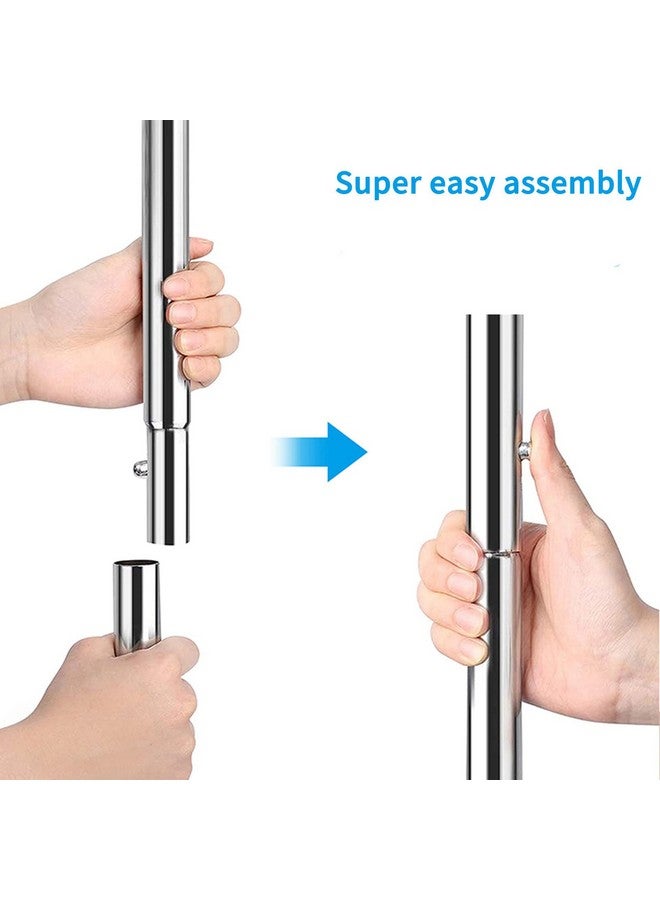 Simple Trending Double Rod Clothing Garment Rack, Rolling Clothes Organizer on Wheels for Hanging Clothes, Chrome - Image 3