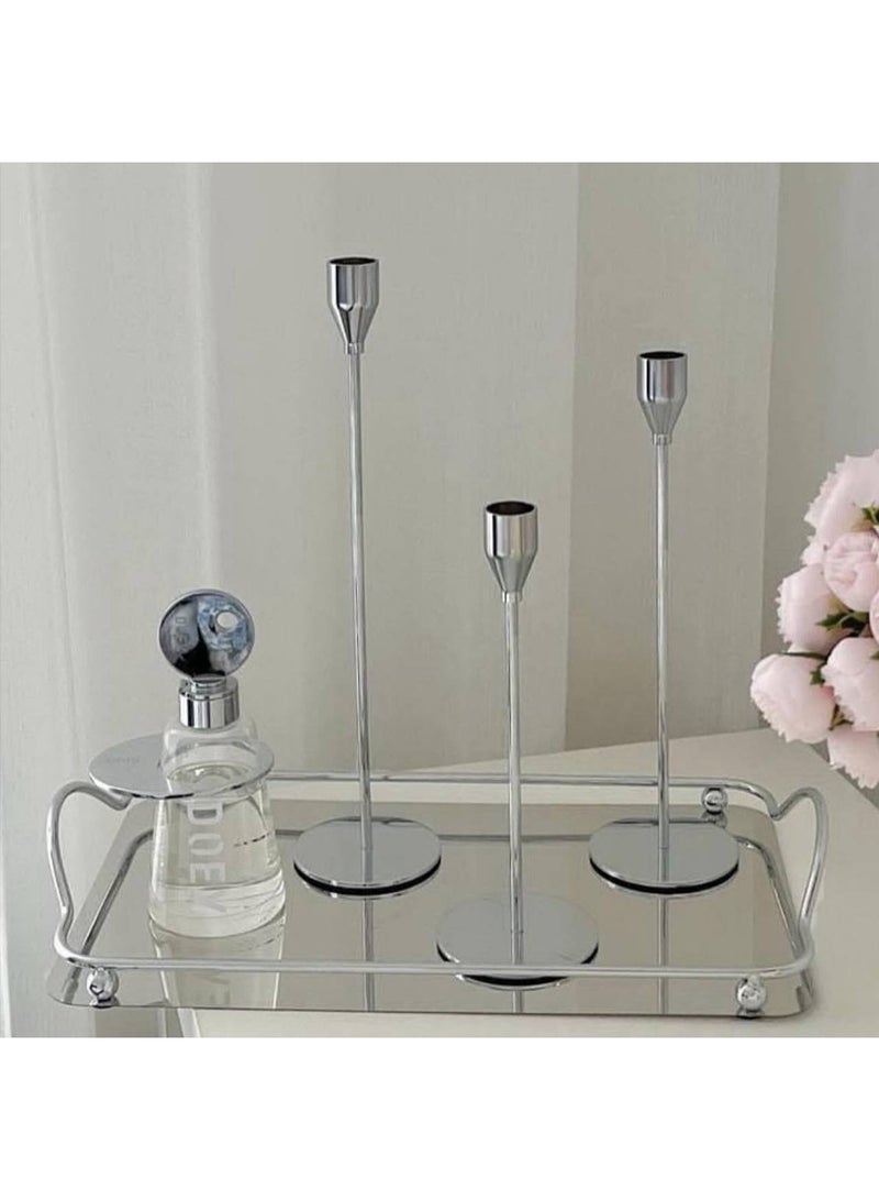 Set of 3 Candle Holders Metal Candle Holders Tall Candlesticks - Image 3
