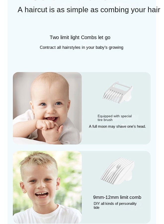 مقصات شعر الأطفال، مقص شعر متخصص وصامت للأطفال وتمام، آلة قص شعر لاسلكية مقاومة للماء وقابلة للشحن للأطفال، مجموعات قص الشعر المقاومة للماء - Image 4