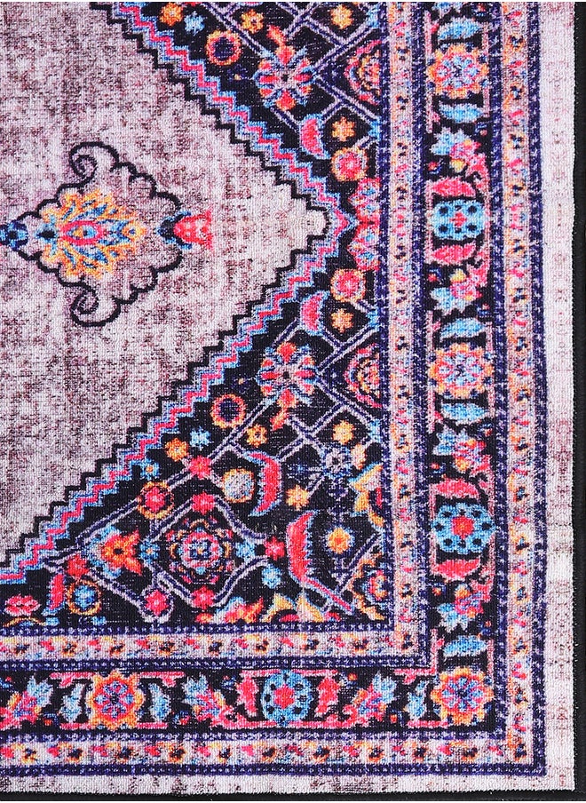 Status Contract Multi Printed Vintage Persian Carpet Rug Runner for Bedroom/Living Area/Home with Anti Slip Backing, 152 X 213 Cm  - Image 5