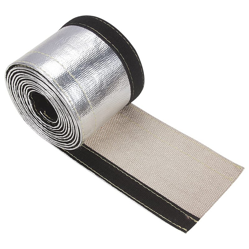LCGP Heat Shroud Sleeve Aluminized Sleeving for Ultimate Heat Protection with Hook and Loop Closure, W: 4.17inch L: 9.8FT - Image 1