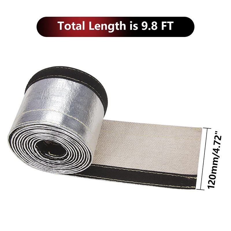 LCGP Heat Shroud Sleeve Aluminized Sleeving for Ultimate Heat Protection with Hook and Loop Closure, W: 4.17inch L: 9.8FT - Image 2