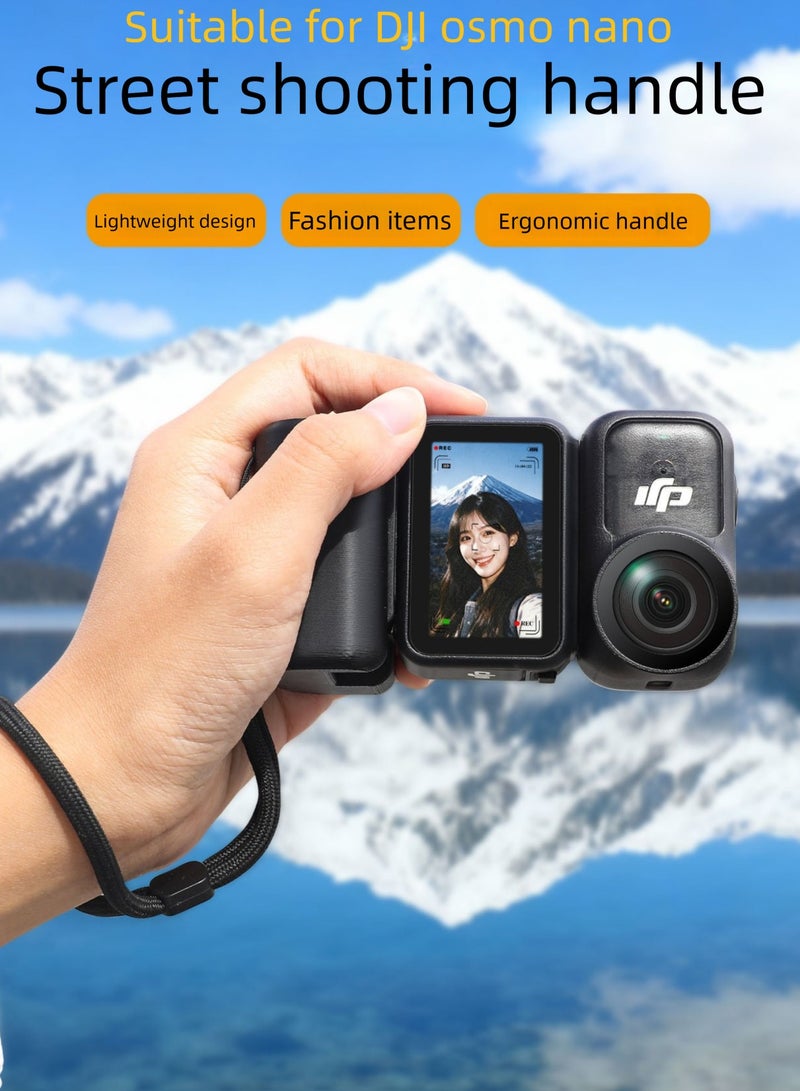 Street Photography Handle for DJI Nano – Lightweight Ergonomic Grip with Magnetic Quick-Release, Strap-Compatible for Stable Handheld Action Shooting - Image 2