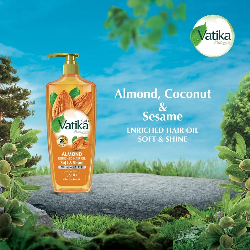 Vatika Naturals Almond Enriched Hair Oil - 500ml - Image 3