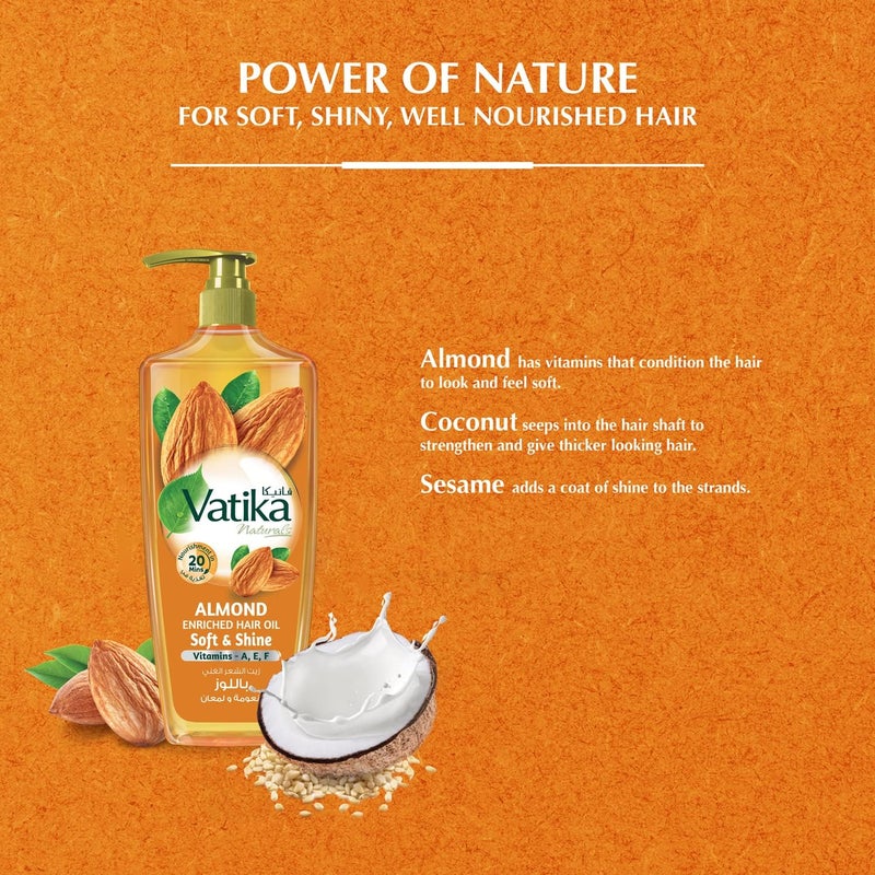 Vatika Naturals Almond Enriched Hair Oil - 500ml - Image 4