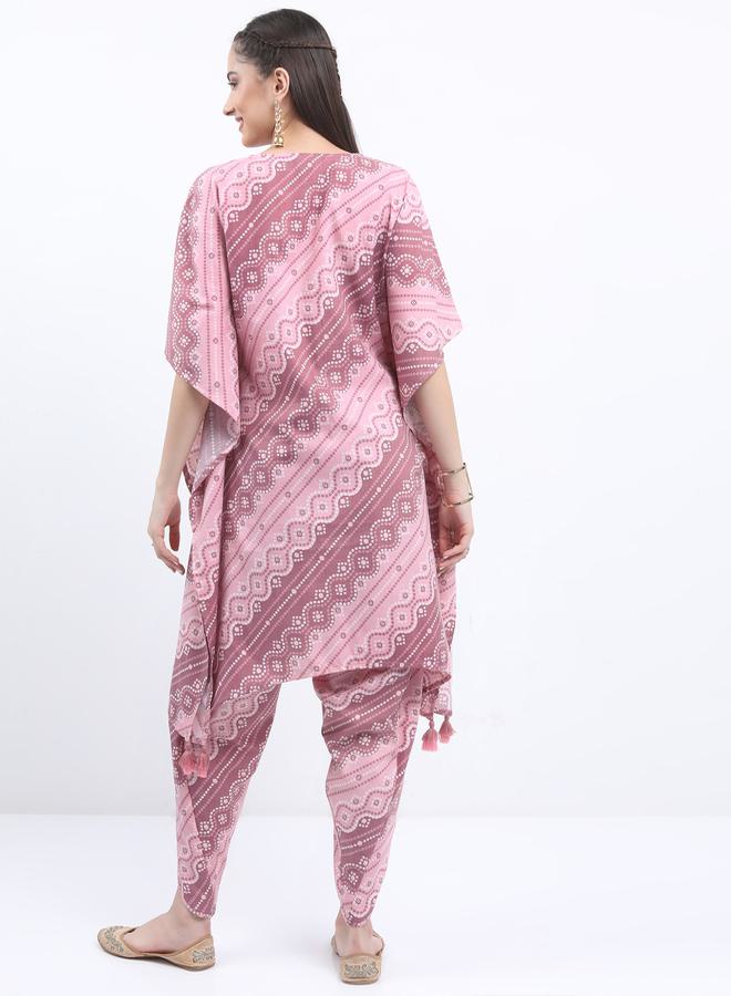 كيتش طقم كفتان بطبعات شاملة وبنطلون دهوتي من ستايلي - Image 3