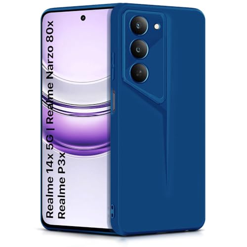 WOW Imagine غطاء خلفي WOW IMAGINE لهاتف Realme 14x 5G | Realme Narzo 80x | Realme P3x | سلسلة Blade - جراب فائق النحافة مع تصميم خفيف الوزن | حماية الكاميرا | جراب موبايل سيليكوني ناعم غير لامع ومرن - أزرق - Image 1