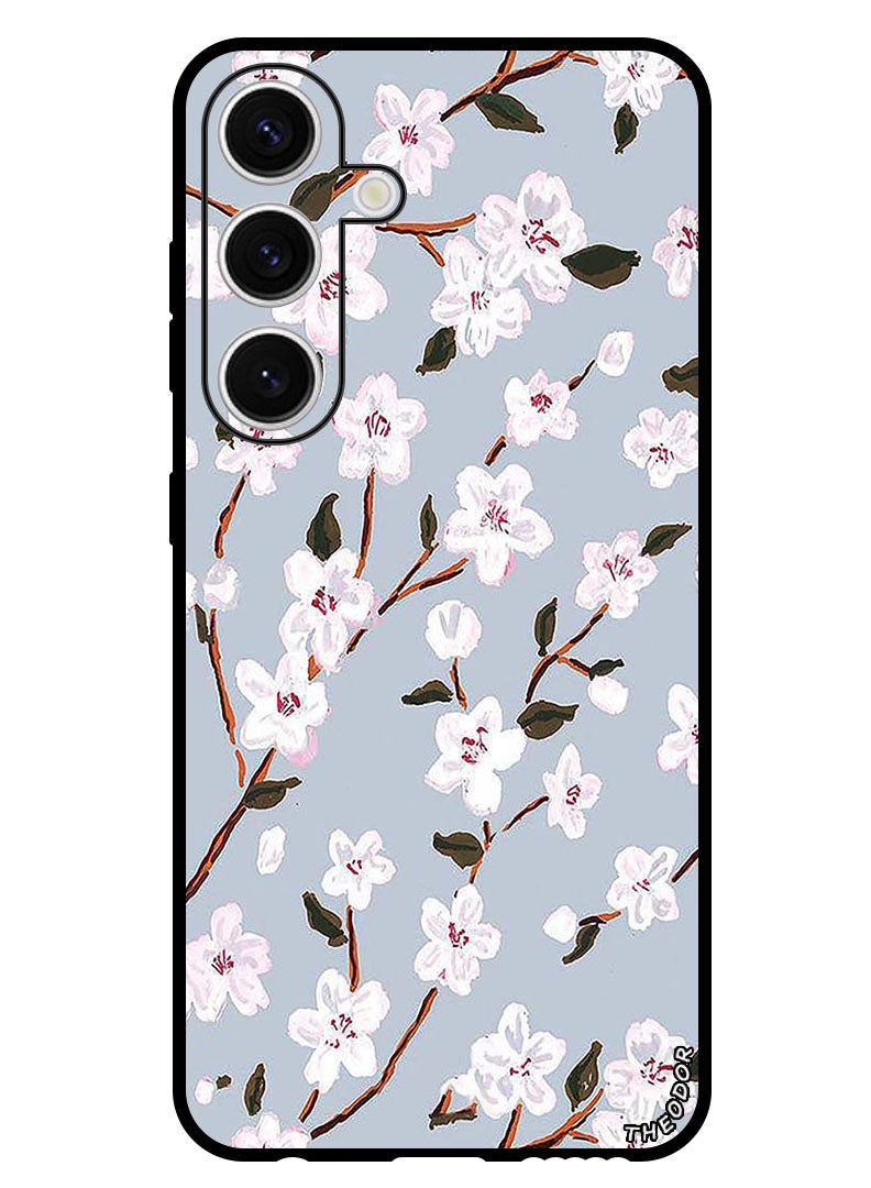 Theodor Protective Case Anti Scratch Shock Proof Bumper Cover For Samsung Galaxy S24 Plus White Flower - Image 1