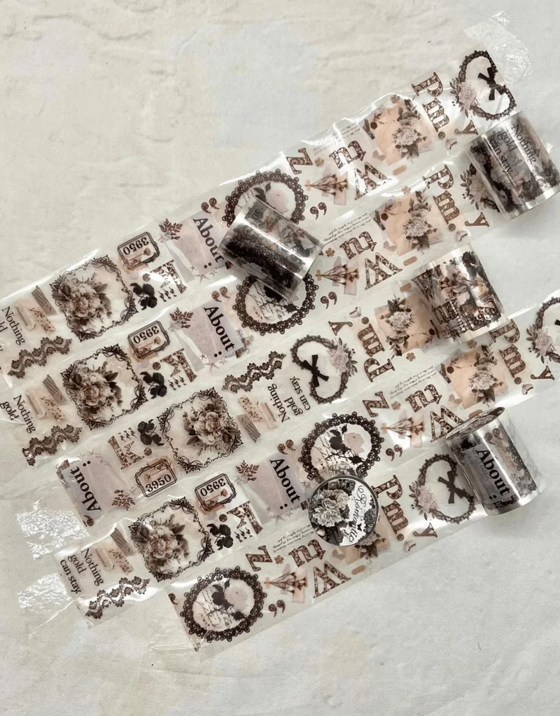 Kağıt Gemi Dükkan Paper Ship Shop Romantic Series White Floral Patterned Washi Tape Washi Tape Waterproof Bullet Journal