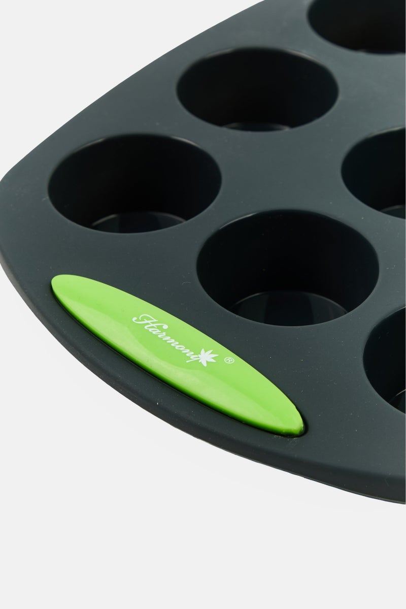 Harmony 12 Slot Silicone Cake Mould, Charcoal  - Image 3