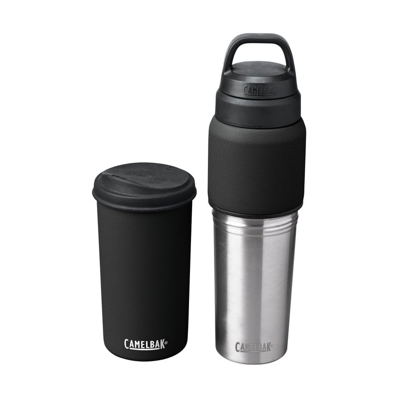 CamelBak MultiBev Water Bottle & Travel Cup – Vacuum Insulated Stainless Steel – Black – 22oz bottle & 16oz cup - Image 5