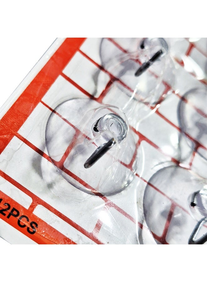12 Pack Strong Suction Cups with Durable Metal Hooks , Clear Heavy Duty Holders for Indoor & Outdoor Use, Easy Installation, Residue Free Removal, Ideal for Glass, Tiles, Mirrors, Kitchens, Bathrooms, Cars, and Seasonal Decorations - Image 3