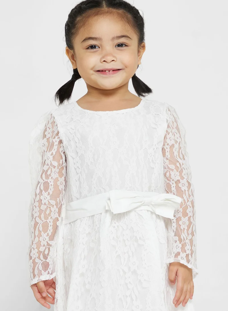 Pinata Girls Evening Wear Net Dress With Bow Detailing